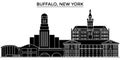 Usa, Buffalo, New York architecture vector city skyline Royalty Free Stock Photo