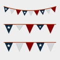 Usa bunting and garland vector illustration set Royalty Free Stock Photo