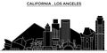 Usa, California Los Angeles architecture vector city skyline, travel cityscape with landmarks, buildings, isolated