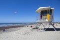 USA - California - San Diego Ocean beach pier and lifeguard Royalty Free Stock Photo