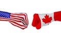 USA and Canada flag. Concept fight, business competition, conflict or sporting events Royalty Free Stock Photo