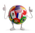 USA Canada Mexico design soccer football ball with flags of USA Canada Mexico and various others 3d-illustration