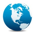 USA, Canada, North, South, and Central AMERICA, Global World Icon Royalty Free Stock Photo