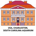 Usa, Charleston, South Carolina Aquarium travel landmark vector illustration