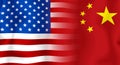 Usa-China Flag Royalty Free Stock Photo