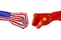 USA and China flag. Concept fight, business competition, conflict or sporting events Royalty Free Stock Photo