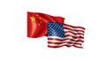 Usa and China flags. Vector illustration on white background Royalty Free Stock Photo