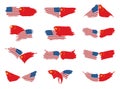 Usa and China flags. Vector illustration on white background Royalty Free Stock Photo