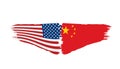 Usa and China flags. Vector illustration on white background Royalty Free Stock Photo