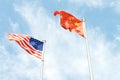 USA and China Superpower Flag Royalty Free Stock Photo