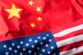 USA and China. Usa flag and china flag Royalty Free Stock Photo