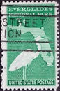 USA - Circa 1947 : a postage stamp printed in the US showing an outline of the state of Florida, highlighting the park area, and a