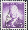 USA - Circa 1945: a postage stamp printed in the US showing a portrait of the American politician and multiple governor of the US
