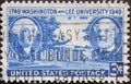 USA - Circa 1949 : a postage stamp printed in the US showing a portrait of George Washington and General Robert E. Lee Text: Washi