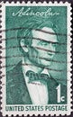 USA - Circa 1959 : a postage stamp printed in the US showing a portrait of President Abraham Lincoln without a beard Royalty Free Stock Photo