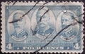 USA - Circa 1937: a postage stamp printed in the US showing the Portraits of Sampson, Dewey and Schley. Army and Navy