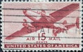 USA - Circa 1941 : a postage stamp printed in the US showing a twin-motored transport airplane 15c airmail Royalty Free Stock Photo