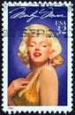 USA - CIRCA 1995: A stamp printed in USA from the `Legends of Hollywood` issue shows Marilyn Monroe, circa 1995.