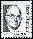 Stamp printed in USA shows Harry S. Truman