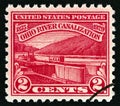 USA - CIRCA 1929: A stamp printed in USA shows Ohio River Lock No. 5, Monongahela River, Brownsville, Pennsylvania, circa 1929.