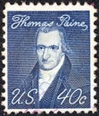 USA - CIRCA 1968: A stamp printed in USA shows a portrait of author Thomas Paine by John Wesley Jarvis, circa 1968.