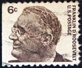 USA - CIRCA 1965: A stamp printed in USA shows president Franklin Delano Roosevelt, circa 1965.