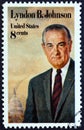 USA - CIRCA 1973: A stamp printed in USA shows President Lyndon B. Johnson (from painting by Elizabeth Shoumatoff)