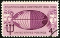 USA - CIRCA 1958: A stamp printed in USA shows Globe, Neptune and Mermaid, circa 1958.
