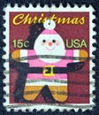 USA - CIRCA 1979: A stamp printed in USA issued for Christmas shows a Santa Claus Christmas tree ornament, circa 1979.