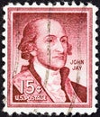 USA - CIRCA 1954: A stamp printed in USA from the `Liberty` issue shows John Jay, circa 1954. Royalty Free Stock Photo