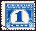 USA - CIRCA 1919: A stamp printed in USA shows 1 Cent Internal Revenue, circa 1919.