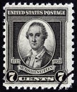 USA - CIRCA 1932: A stamp printed in USA shows George Washington By John Trumbull, 1780, circa 1932. Royalty Free Stock Photo