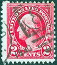 USA - CIRCA 1922: A stamp printed in USA shows a portrait of president George Washington, circa 1922.