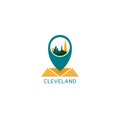 USA Cleveland city map pin point vector logo