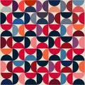 Usa color style fabric pattern, half circles geometric background