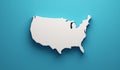 USA United States Map . 3D Render Illustration Royalty Free Stock Photo
