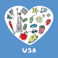 USA Colored Doodles Colorful Collection