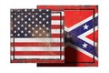 Usa and confederated flags