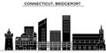 Usa, Connecticut, Bridgeport architecture vector city skyline, travel cityscape with landmarks, buildings, isolated