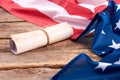 USA Constitution rolled in scroll. Royalty Free Stock Photo