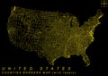 USA Counties boundaries map Gold Royalty Free Stock Photo