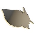 USA country shaped copyspace dimensional plate isolated