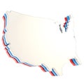 USA country shaped copyspace plate