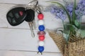 USA Cowboy Hat Silicone Beaded Keychain