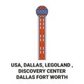 Usa, Dallas, Legoland , Discovery Center Dallas Fort Worth travel landmark vector illustration Royalty Free Stock Photo