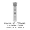 Usa, Dallas, Legoland , Discovery Center Dallas Fort Worth travel landmark vector illustration Royalty Free Stock Photo