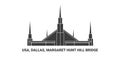 Usa, Dallas, Margaret Hunt Hill Bridge, travel landmark vector illustration
