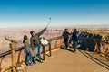 USA - December, 2019 tourists on View over the Grand Canyon from the south rim Royalty Free Stock Photo