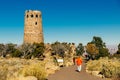 USA - December, 2019 tourists on View over the Grand Canyon from the south rim Royalty Free Stock Photo