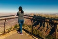 USA - December, 2019 tourists on View over the Grand Canyon from the south rim